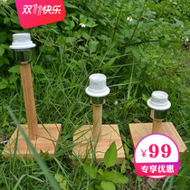 E27 screw mouth square round solid wood simple bedroom bedside dormitory Korean DIY desk dimming small table lamp holder