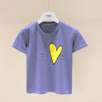 Childrens clothing girls cotton short sleeve T-shirt 2021 new summer dress middle child foreign style Korean striped shirt shirt shirt