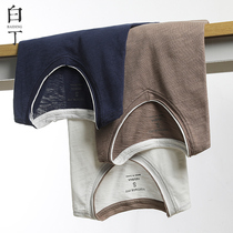 202DT-6012-1 spring and autumn new style old-fashioned color matching v-neck slub cotton long-sleeved t-shirt mens wide and pure loose body