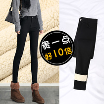 Thick leggings women wear 2020 Autumn and Winter new high waisted cashmere one black warm cotton pants