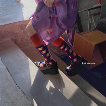 LET ME SEE new summer thin flower stockings female Japanese college style ins tide stockings calf socks