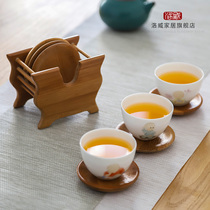 Bamboo coasters Tea Cup Water Coaster Home Cup Teahouse Tea House Cup Heat Pads Handmade Kung Fu Tea Set Tea Ceremony Accessories