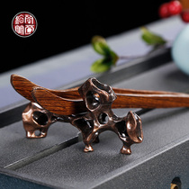 Copper alloy stone rock pen holder ornaments brush set pen table Wenfangsibo tea supplies tea ceremony accessories kung fu tea Pen Holder