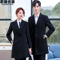 Wing coat female Korean version of self-cultivation professional commuter woolen coat medium length Zhongshan suit sales department teacher tooling male
