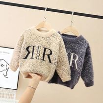 Childrens mink fluff clothing male baby wool jersey boy stitch cardiovert round neckline jacket head infant toddled undershirt autumn and winter