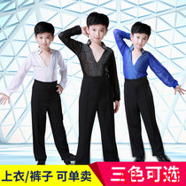 Childrens Latin dance suit Boys  dance suit Childrens competition performance costume 2019 Spring and summer Latin practice suit