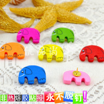 7 colors 7 grain of wood Wooden Elephant by nail Words Colorful Nails Creative Cork big Head Tupin Nail Wall wall Wall Nails