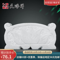 White marble scrolls incense burners sacrifice sacrifices to worship ornaments cemetery stone carving rectangular incense burial supplies