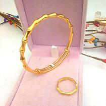 Zhou Dafu Huanmei Merchants rich and expensive Bamboo ring Ladies Living mouth Adjustable 18K gold Bamboo Festival Ring Never Drops