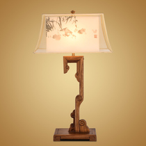  New Chinese style Living room Study Office Mahogany antique Chinese style solid wood art Classical table lamp Bedroom bedside lamp