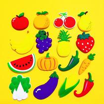  Creative cartoon fruit soft plastic refrigerator stickers Early education stickers Magnet magnets Magnetic buckle refrigerator home decorations