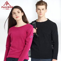 Outdoor mens fleece clothes thin couple round neck tops Autumn and winter fleece womens large size pullover bottoming shirt