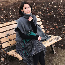 Plus size foreign style autumn 2021 new net red sweater two-piece suit age reduction and thin French dress children