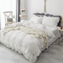 European winter coral fleece four-piece double-sided fleece quilt cover padded sheets princess wind warm flannel crystal fleece