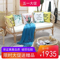 Minjuku Balcony Nordic Real Rattan Sofa Tenet double room Courtyard Full Rattan Trio Sofa Guest Hall Furniture