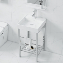 Stainless steel bracket upright washbasin integrated ceramic balcony floor-type laundry basin for washing and wash face basin pool