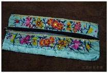 Dong embroidery flower and bird sleeve embroidered strip pair of cotton thread 30 * 5cm 4-193