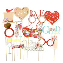 Bride wedding bridesmaid hand held photo props Creative selfie Wedding holiday decoration decoration Birthday party dress up