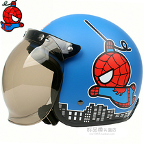 Taiwan EVO Spider-Man Frosted Blue Harei Electric Motorcycle Helmet Safety Helmet male and female warm winter