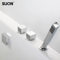 Lion Forest sitting thermostatic bathtub faucet cylinder side waterfall bathtub faucet shower set three-hole split type