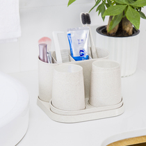 Two toothbrush cups toothbrush holder tooth holder set bathroom storage multi-function creative home washing simple and cute