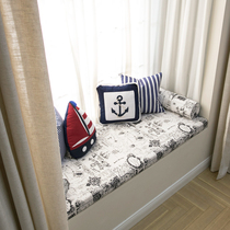 Mediterranean style custom thickened high-density sponge pad custom removable and washable balcony window sill pad childrens room map