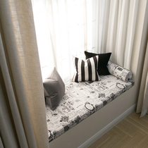 Custom European-style retro wind nautical map thickened high-density sponge bay window pad custom removable and washable balcony windowsill