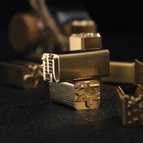 Copper movable type digital chapter stamp pure copper brass mold printed copper mold template imprint lead type bookstore walnut