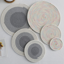 Japanese handmade cotton thread braided thickened household Western mat Bowl plate insulation mat Nordic anti-hot heat-resistant coaster Placemat