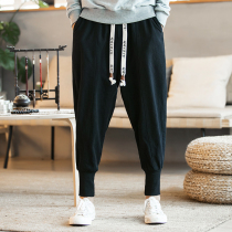 Fall Cotton Linen Pants Loose Kharen Pants Closeted Leggings Leggings Pants Young Men Linen Taper Pants Big Code Light Cage Pants
