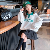 Next win Girl letter sweater 2021 Spring and Autumn new foreign style Korean version of the childrens coat tide