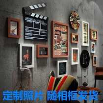 Polymer photo wall decoration Hair salon bar Industrial picture frame Hanging picture photo wall combination photo frame wall vintage
