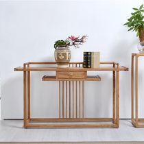 New Chinese Xuan Guan Tai Solid Wood Strip Case For Table Elm Wood Zen Living-room Xuanguan Table Brief About Long Strip Table Imitation Ancient Case