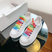 2021 spring new Sida McQueen small white shoes female version rainbow thick bottom inner couple style shoes