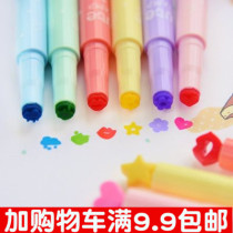 Korean Stationery Cute Styling Seal Fluorescent Pen Print Clay Jelly Creative Candy Color Mark Pen Color Pen
