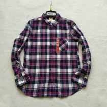 Womens plaid casual shirt thin plaid shirt cotton womens long sleeves breathable and comfortable original single tail