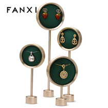 Vansi Fanxi earrings metal earrings earrings display props jewelry jewelry piece ink green JS065