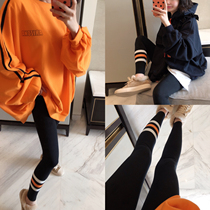 Special BORAKOO South Korea East Mentong hoarding goods B into ~ Super-top orange stripes elastic Slim Leggings