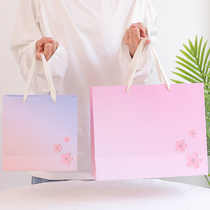 Gift bag Cute simple gradient paper bag ins exquisite high-end tote bag shopping birthday gift packaging bag