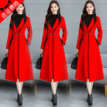 Autumn and winter 2021 The new Hepburn port version of the big coat girl with slim cashew Nanny what about the overtake of the knee?