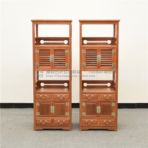 Mahogany furniture Myanmar rosewood multi-layer bookshelf antique locker Chinese small bookcase solid wood display cabinet