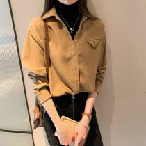 Light Core Suede Two Shirts Women Autumn Winter Long Sleeves Shirt Retro Port Taste Casual Blouse Loose 2021 New