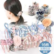 Head rope Korean small fresh simple personality ponytail hair rubber band hair rope Headdress Hair ring head flower Adult