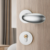 Leheng duck egg door lock in room bedroom room door lock black solid wood door handle magnetic silent door lock