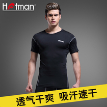 Tights spring and summer sports running mens basketball Yoga fitness breathable quick-drying clothing sports top warm high elastic
