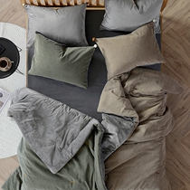 South Korea imported green two-color derivative seam super soft short velvet double-sided bedding 3-piece quilt spring and autumn bedding kit
