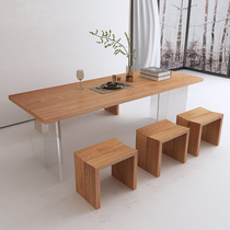 Acrylic Suspended Transparent Solid Wood Dining Table Ash Wood Rectangular Home Modern Creative Minimalist Light Luxury Table