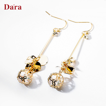 Dila 925 silver hook fashion hollow earrings female Korean version of fashion advanced temperament Joker ear ornaments