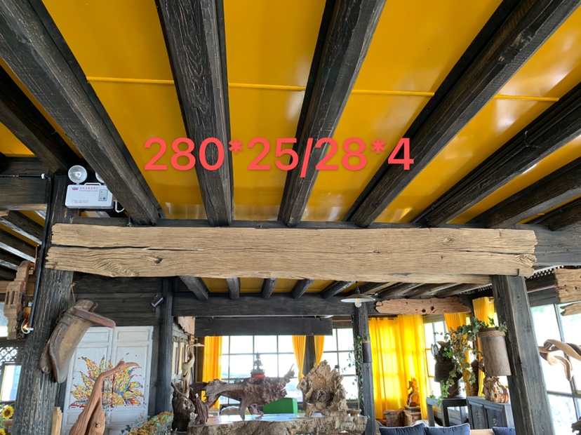 Yunnan weathering wooden background wall hanging Yunnan hardwood old wood minimal space decoration material