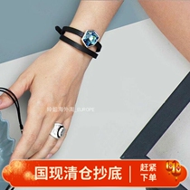 The country doesnt back up for Spain UNOde50 blue crystal cow leather bracelet neck chain dual-use European and American do old light extravagance